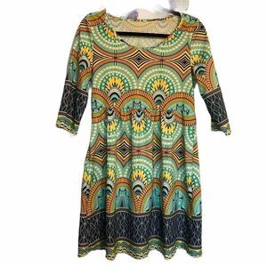 Women Aztec type design 3/4 Sleeve Tunic Shirt.